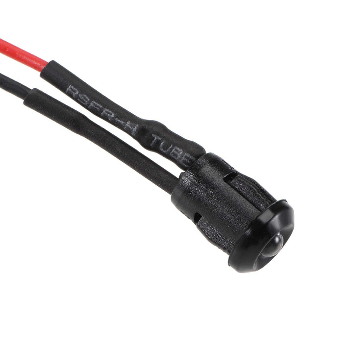 5Set DC 12V 3mm Pre Wired LED with Holder, Ice-Blue Light Round Top Clear Lens, 6mm Panel Mount