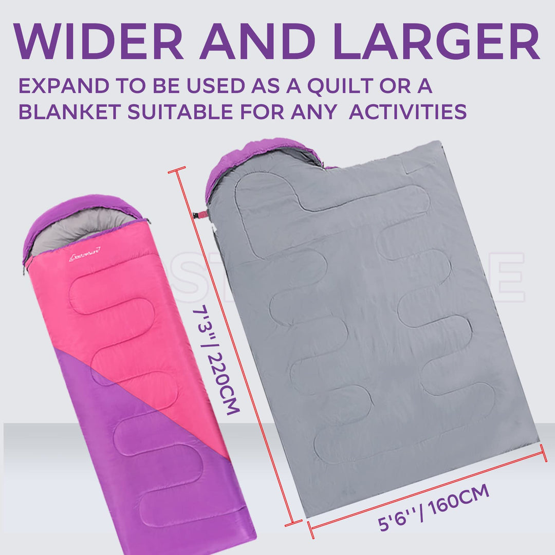 Sleeping Bag for Adults and Kids - Lightweight Camping Sleeping Bag for Girls, Boys, Youths, Ultralight Backpacking Sleeping Bag for Cold Weather - Compression Sack Included(Right Zipper)
