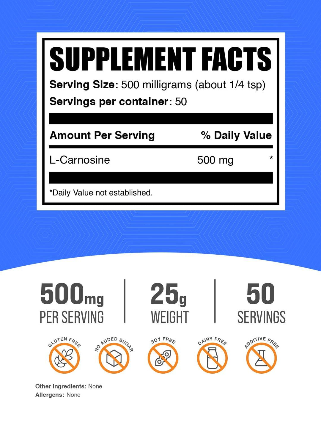 .com L-Carnosine Powder - Eye Supplement Vegetarian - Improve Vision Naturally - AMK Supplement - Amino for Brain - Vegetarian Supplement - Nerve Support Formula(25 Grams - 0.88 oz)
