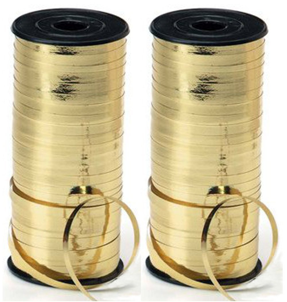 2-PACK - Curling Ribbon - 5mm wide - Gold - 100 yards