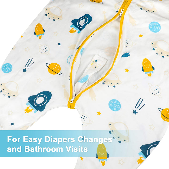 Sleep Sack with Feet, Baby Sleeping Bag Sleeveless, Wearable Blanket Baby with Legs, Cotton Toddler Sleep Sack, 12Months - 7T