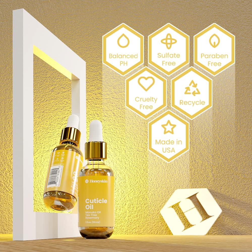 Cuticle Oil for Nails with Manuka Oil - Essential Oil for Nail Strengthener and Growth - Nail Oil Cuticle for Nail Treatment for Damaged Nails and cuticle Softener for Nails - 2 fl oz
