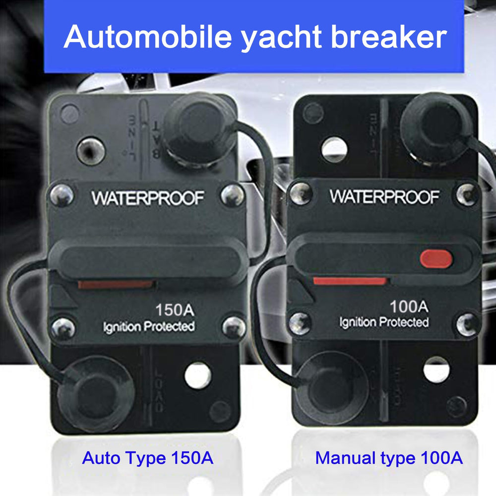 100 Amp Circuit Breaker with Manual Reset, 12V - 48V DC, Waterproof Inline Fuse Inverter for Boat Marine RV Yacht Battery Truck Solar