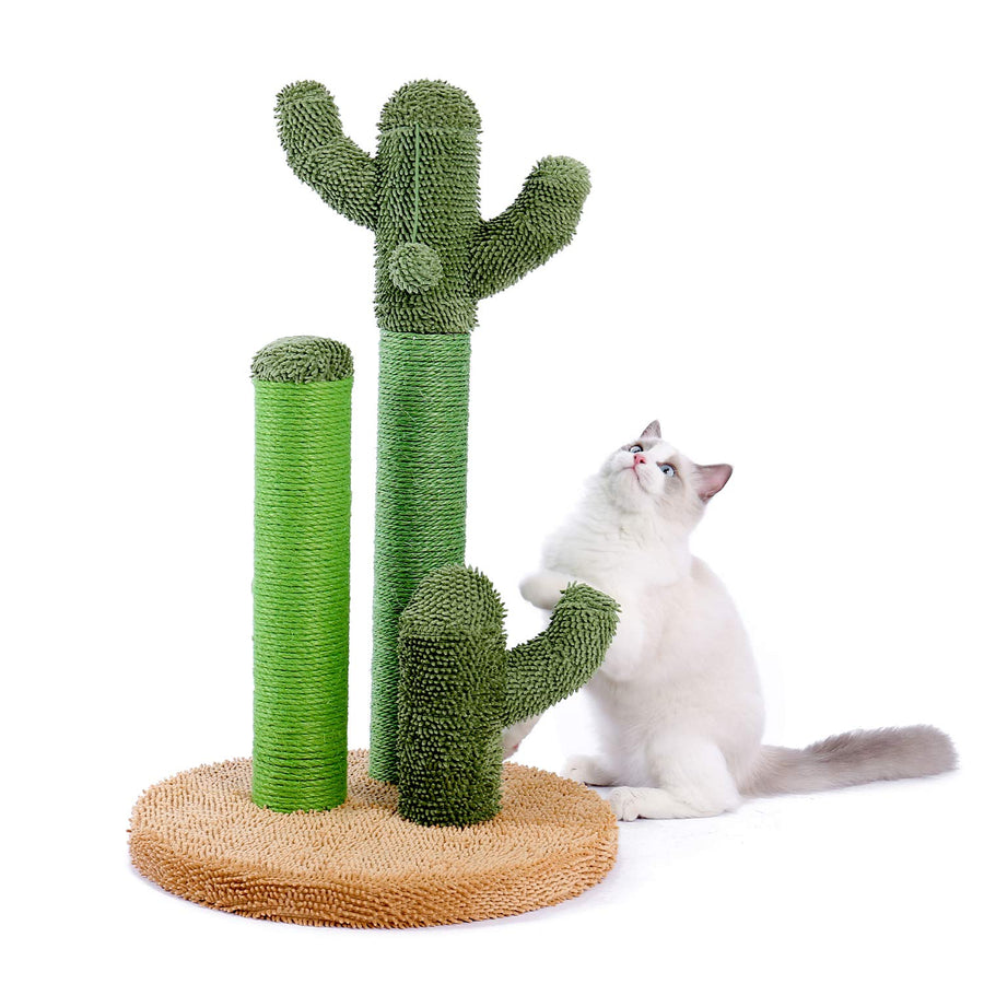 Cat Scratching Post Cactus Cat Scratcher with 3 Scratching Poles and Dangling Ball Large 27 Inches