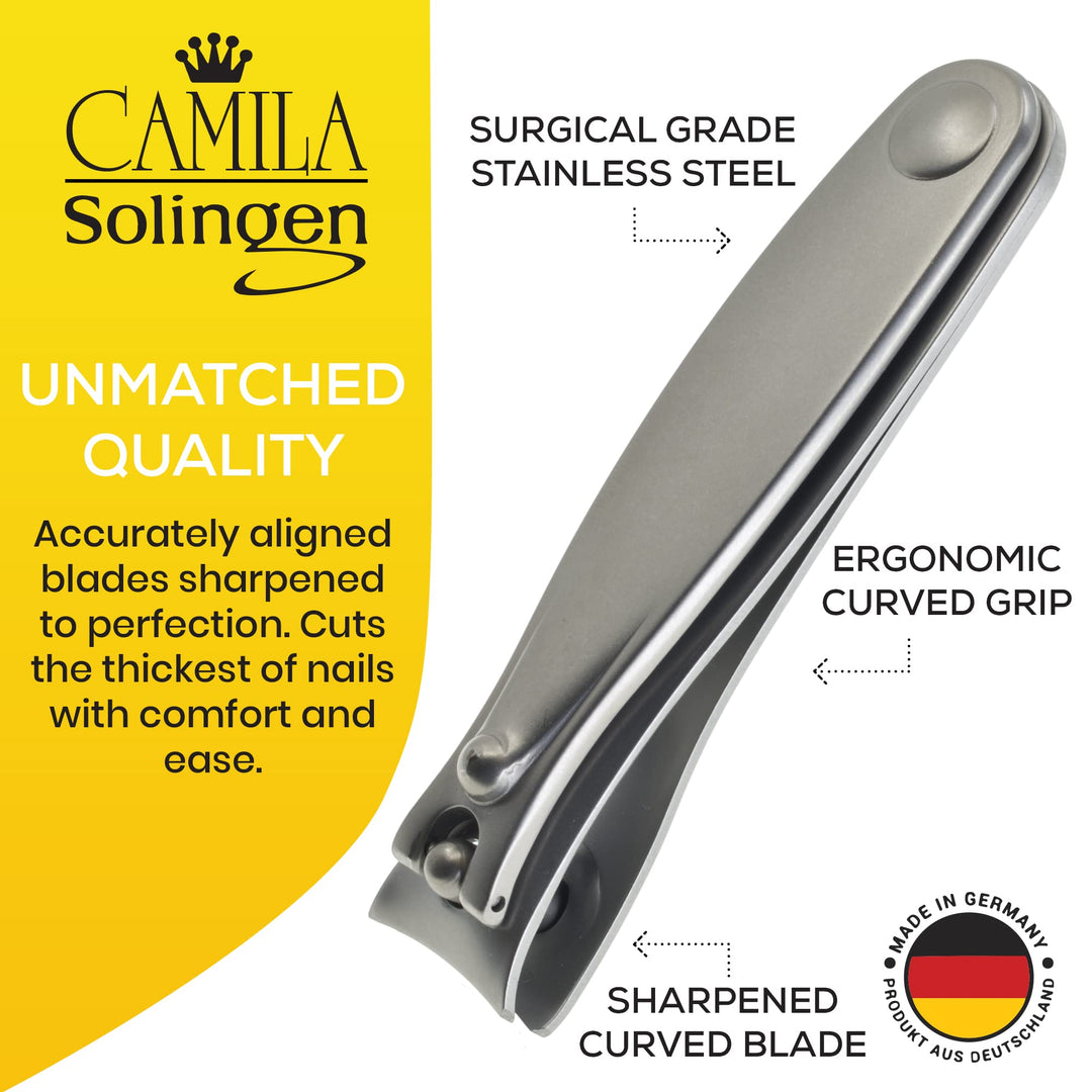 CS15 3 Fingernail Clipper and Toenail Clipper for Manicure and Pedicure - Professional Nail Clippers with Precision Super Sharp Blades - German Stainless Steel Cuticle Trimmer