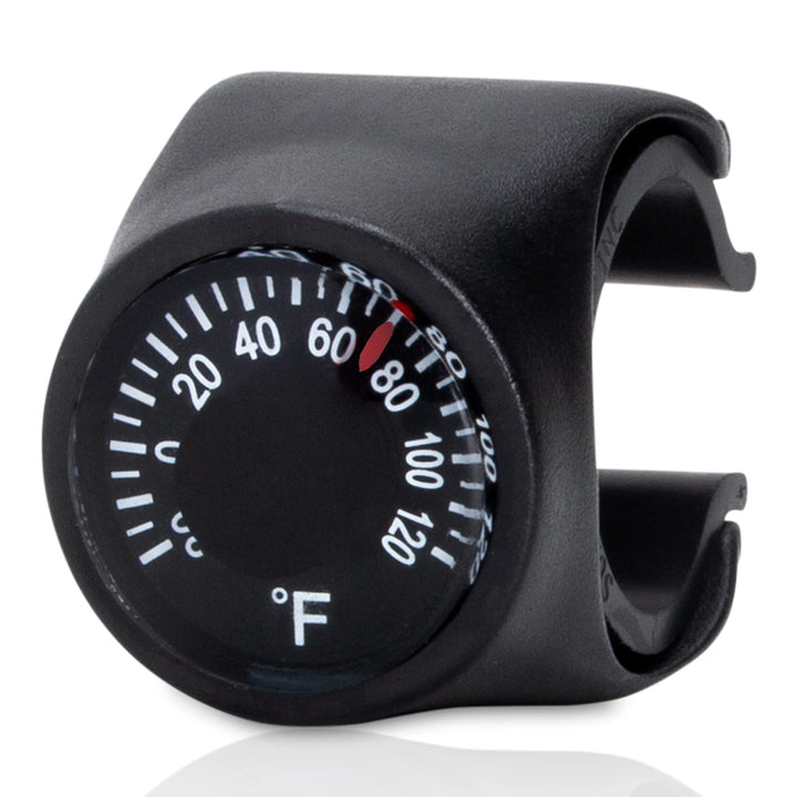 Clip-on Bike Thermometer | Bicycle Handlebar Temperature Gauge and Cycling Accessory | Rugged Handle Bar Thermometer for Bikes, Motorcycle, ATV, or Snowmobile