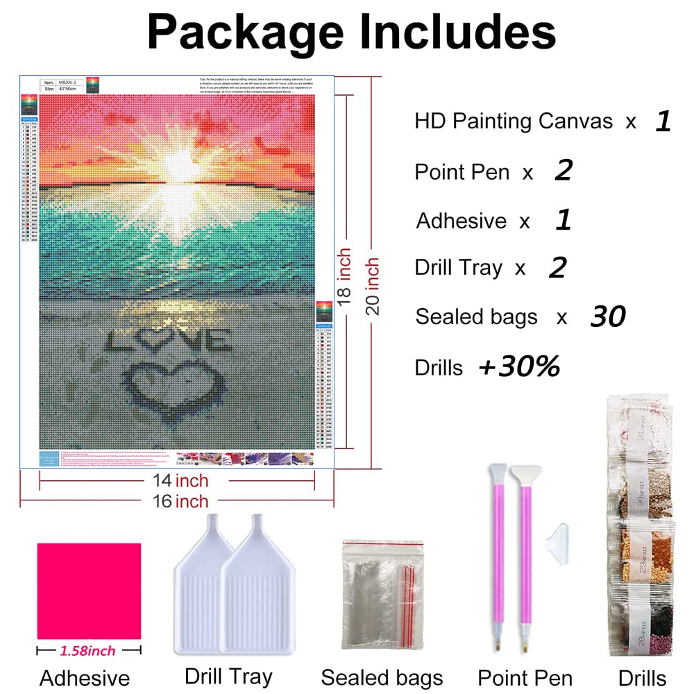 Diamond Painting Mountain Kit,Diamond Art Kits for Adults Sunset Full Round Drill Large Size(16x20 inch),Abstract Scenery Paint with Diamonds Crystal Gem for Gift,Wall Decor
