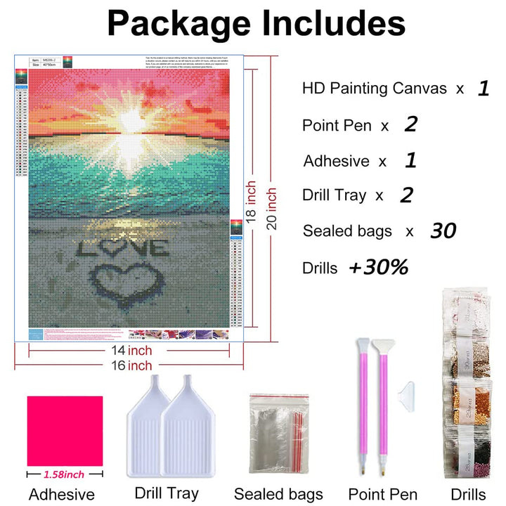 Diamond Painting Mountain Kit,Diamond Art Kits for Adults Sunset Full Round Drill Large Size(16x20 inch),Abstract Scenery Paint with Diamonds Crystal Gem for Gift,Wall Decor