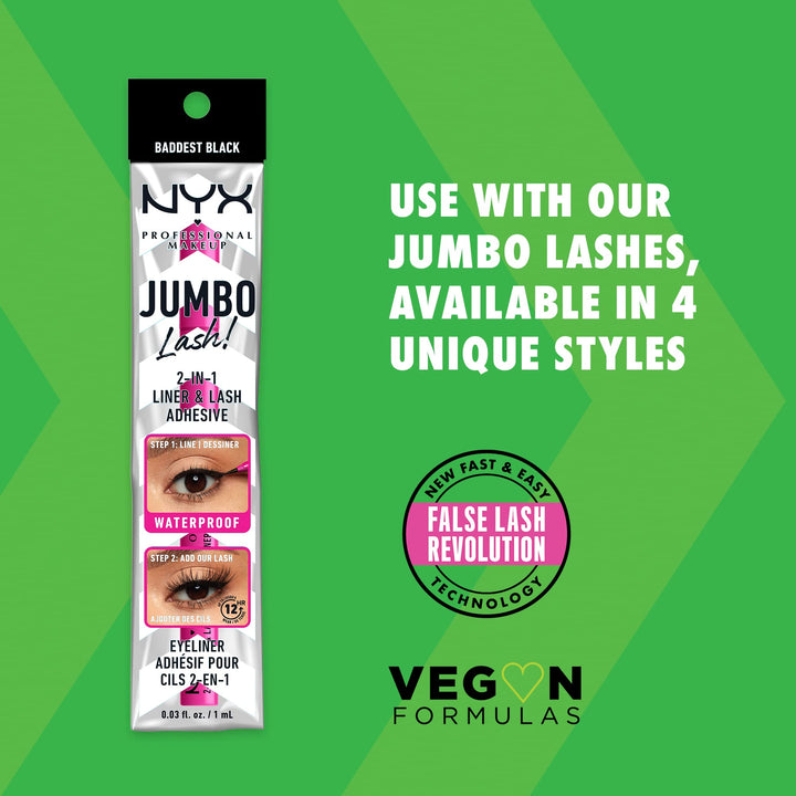 PROFESSIONAL MAKEUP Jumbo Lash! 2-In-1 Eyeliner & Lash Adhesive - Baddest Black