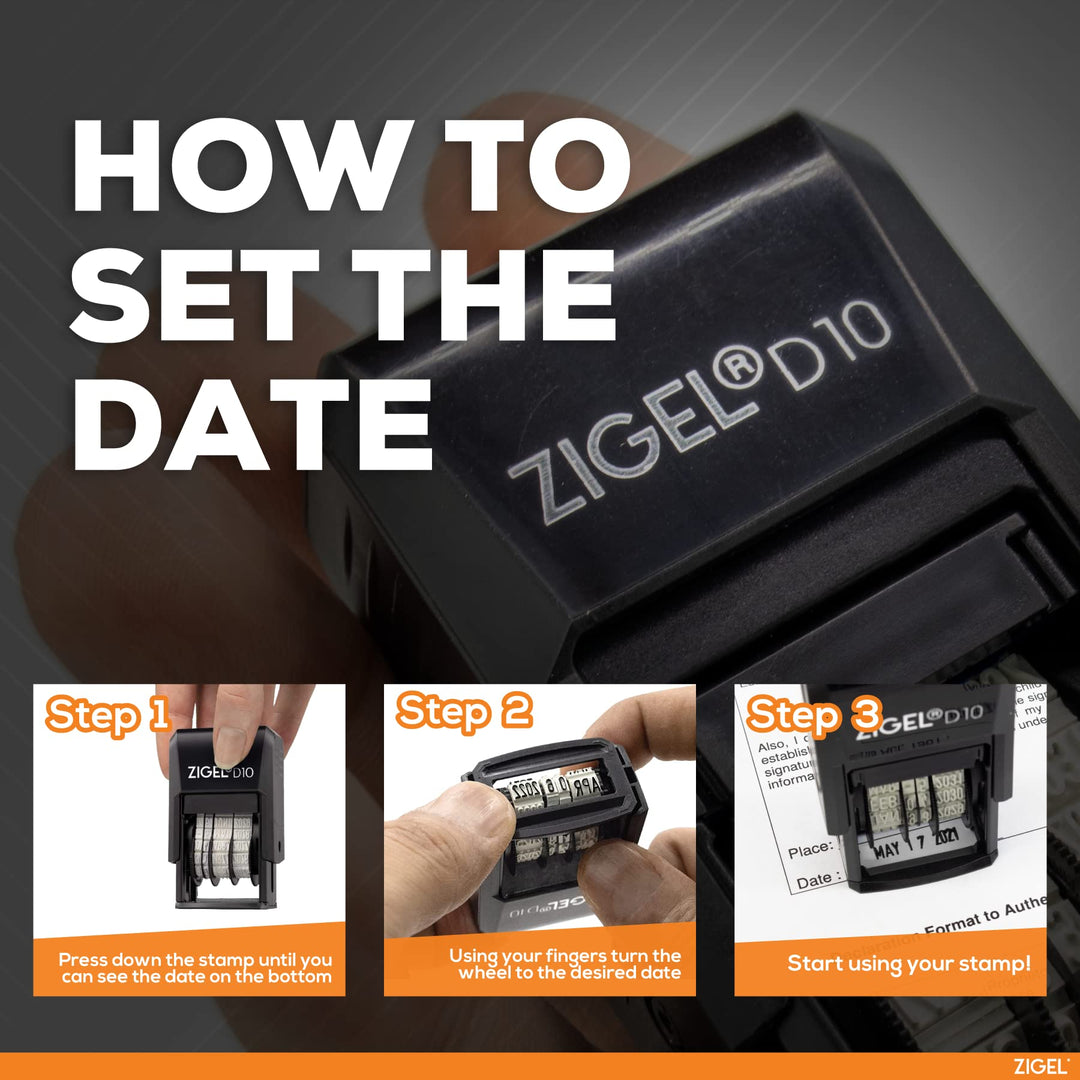 D10 Office Date Stamp - Self Inking Date Stamp - Red