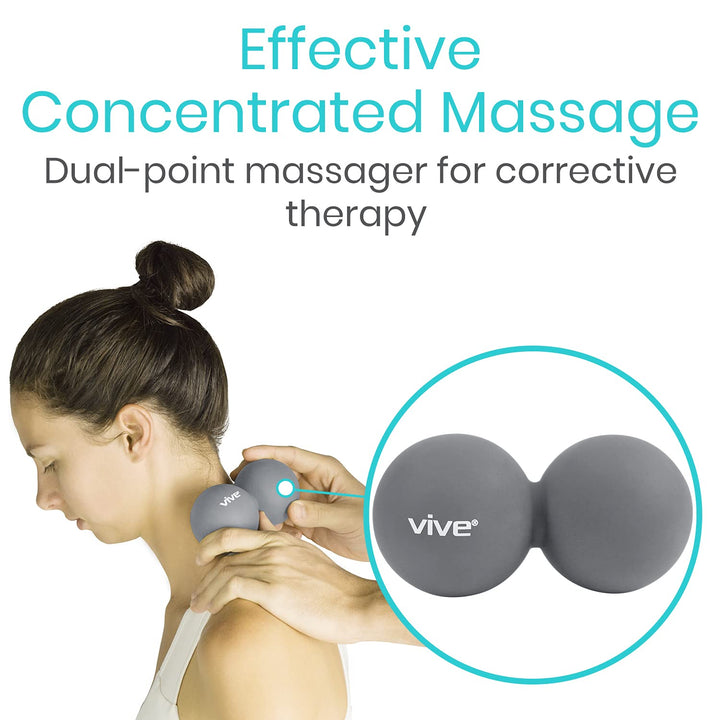 Double Lacrosse Ball and Peanut Massage Set - Deep Tissue Ball for Muscle Recovery, Myofascial Trigger Point Release Therapy - Roller for Feet, Back and Yoga - Plantar Fasciitis Ball and Acupoint