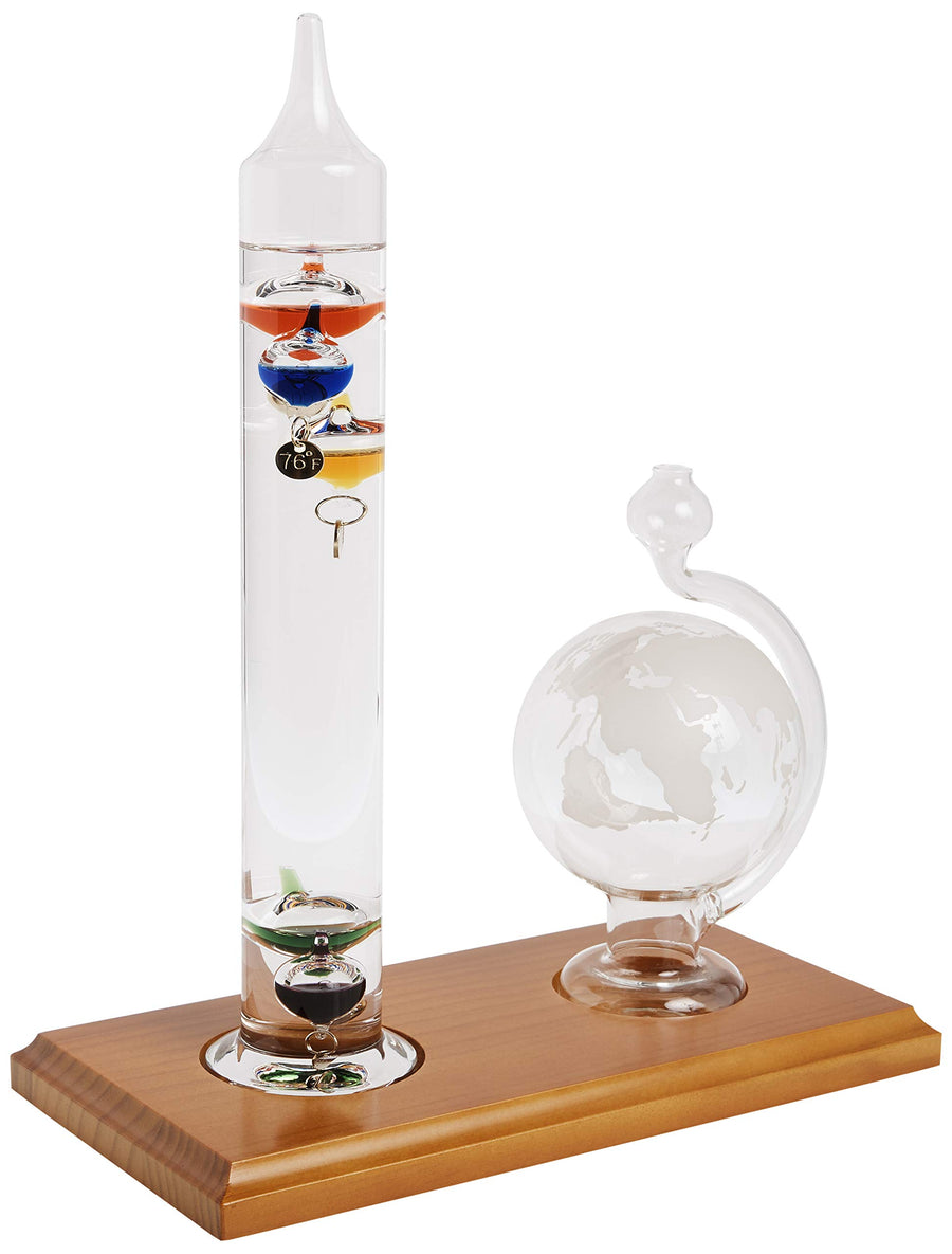 00795A2 Galileo Thermometer with Glass Globe Barometer