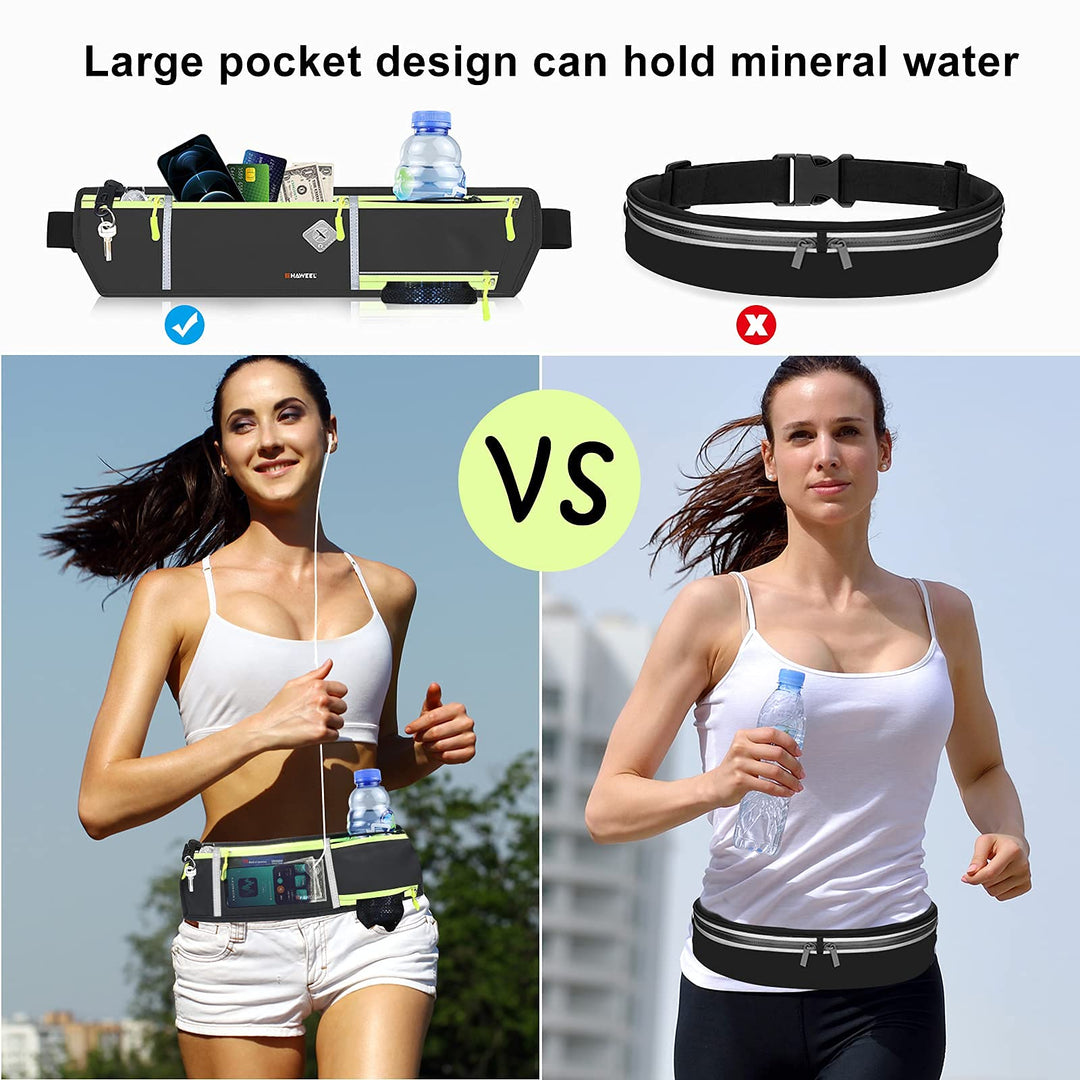 Running Fanny Pack Waist Bag Phone Holder Belt with Water Bottle Holder Suitable for Runner Cycling Hiking Accessories for iPhone 12 Plus Samsung Galaxy etc.