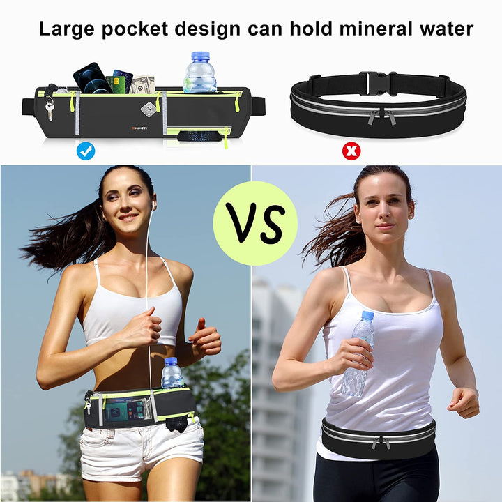 Running Fanny Pack Waist Bag Phone Holder Belt with Water Bottle Holder Suitable for Runner Cycling Hiking Accessories for iPhone 12 Plus Samsung Galaxy etc.