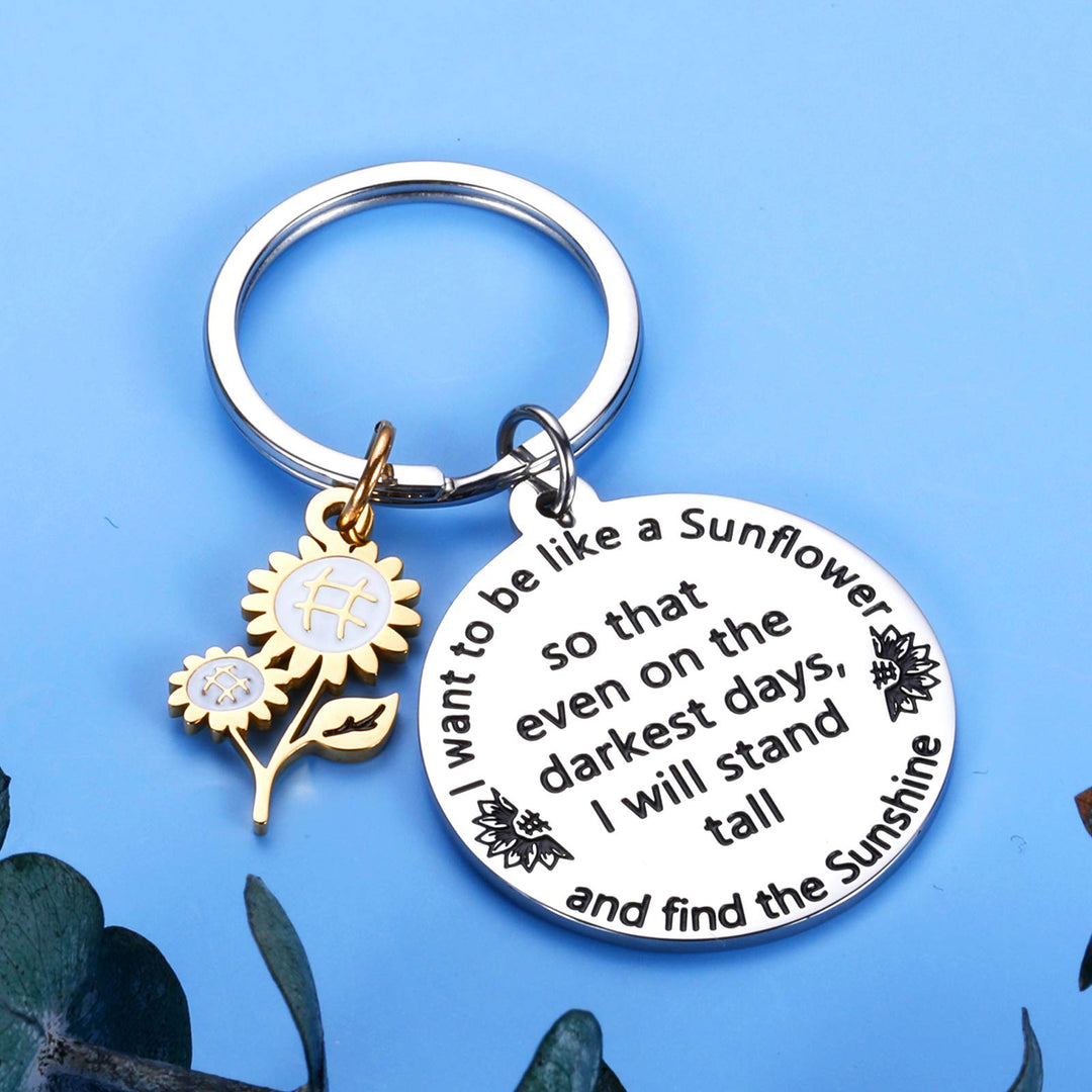 Sunflower Gifts for Women Sunflower Keychain Inspirational Bulk Gifts Birthday Christmas Sweet Graduation Floral Gifts for Adult Teen Girls Daughter Come of Age Friendship Present Stocking Stuffers