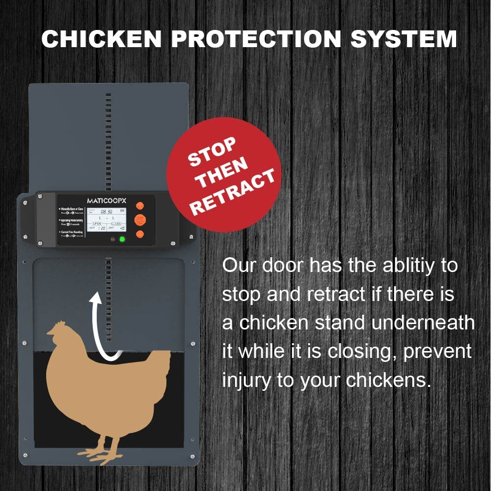 Automatic Chicken Coop Door Opener, with Timer & Light Sensor, Aluminum Door,Grey