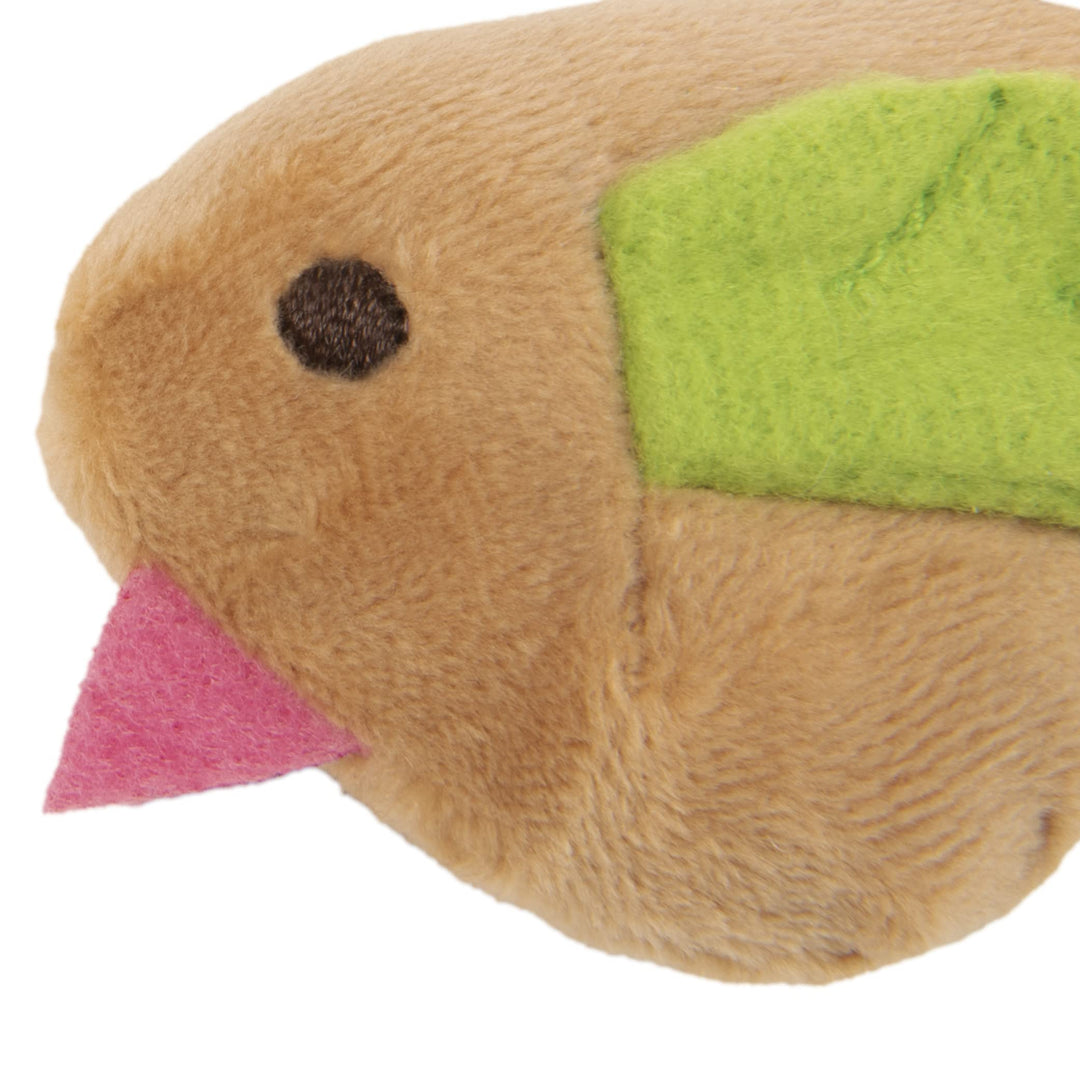 Chickadee Chirp Electronic Sound Cat Toy, Contains Catnip, Battery Powered - Light Brown, One Size