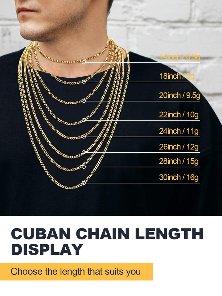 Men Gold Curb Chain Necklace 18K Gold Plated Stainless Steel 3mm Wide 22 Inch Cuban Link Chain for Women