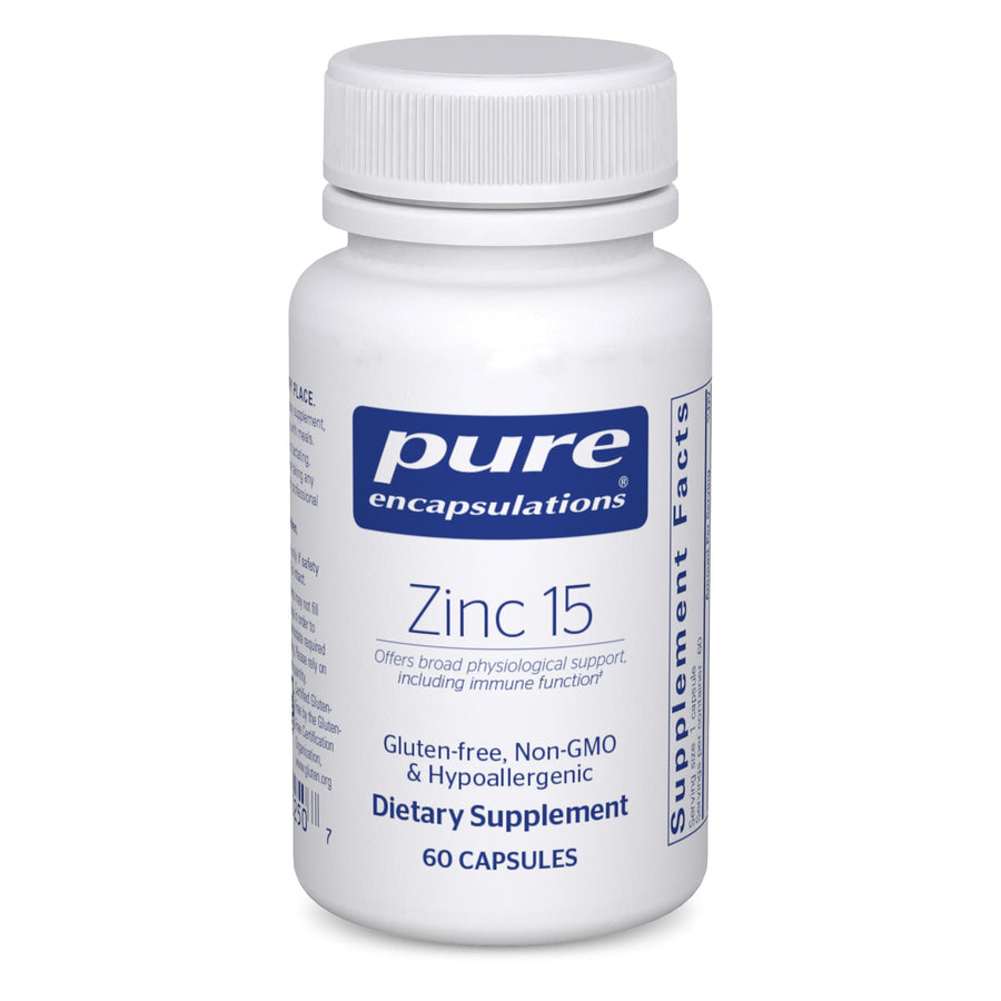 Zinc 15 mg - Zinc Picolinate Supplement for Immune System Support, Growth & Development - for Wound Healing - 60 Capsules