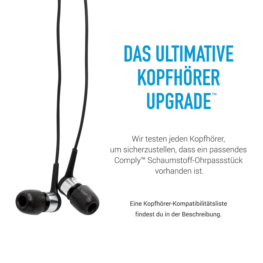 Comply Foam 400 Series Replacement Ear Tips for Bose Quiet Comfort 20, Sennheiser IE 300, Campfire Audio, 7Hertz,NuraLoop & More ,Ultimate Comfort,Unshakeable Fit,NO TechDefender,Medium, 3 Pairs,Black