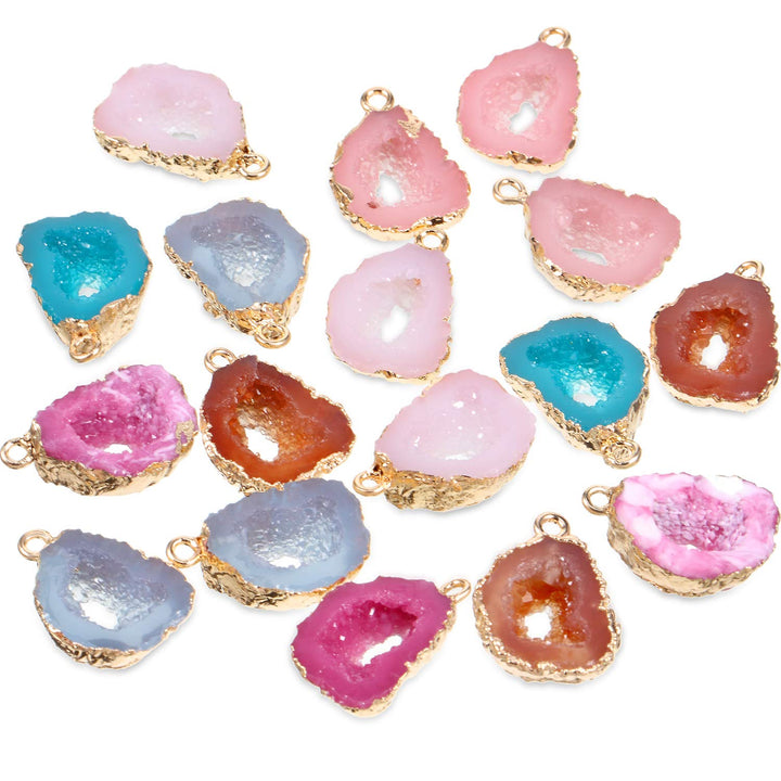 24 Pieces Resin Pendants Beads Charms Pendants Ore-Shaped Pendants Hollowed Beads Pendants Jewelry Findings for Girls Women DIY Necklace Jewelry Making