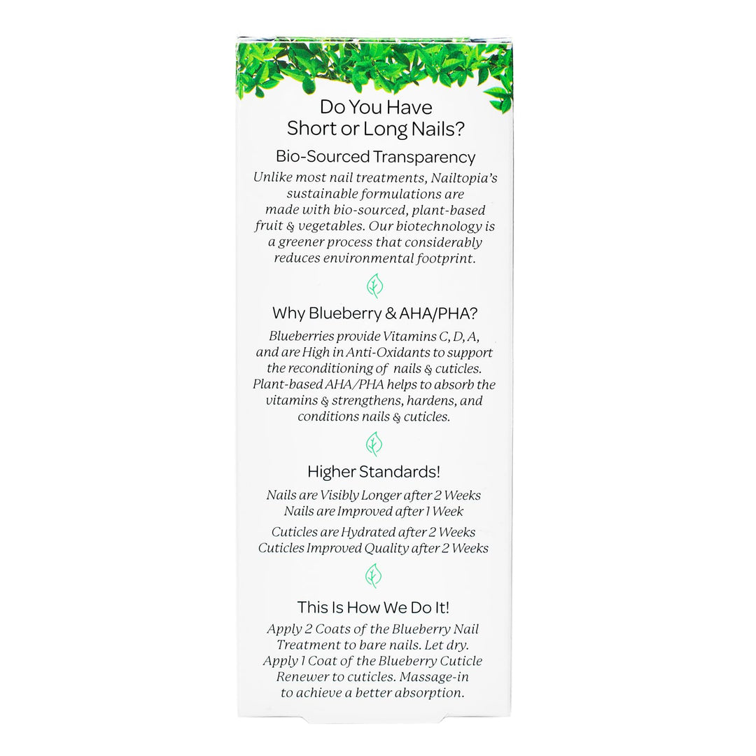 - Nails are Long Kit, Supports Short/Long Nails & Dehydrated Cuticles - Plant-Based, Non Toxic, Bio-Sourced - Hardening & Conditioning Superfood Treatment - Blueberry Extract (Clear) - 2 Pc