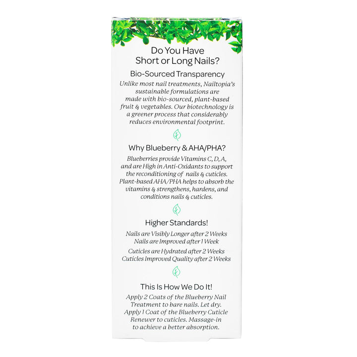 - Nails are Long Kit, Supports Short/Long Nails & Dehydrated Cuticles - Plant-Based, Non Toxic, Bio-Sourced - Hardening & Conditioning Superfood Treatment - Blueberry Extract (Clear) - 2 Pc