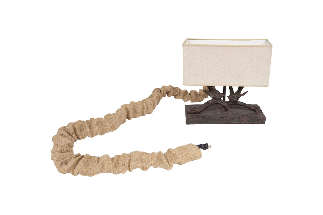 Cream Chandelier Cord Cover, Bleached Jute, 6'
