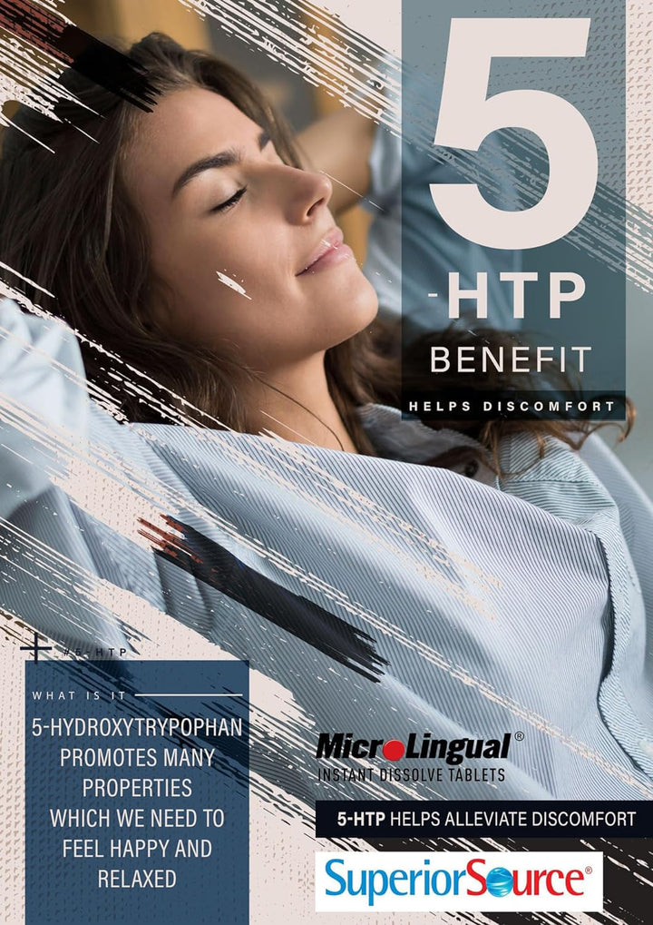 5-HTP 50 mg - Natural Supplement Aids Restful Sleep & Neurotransmitter Functions - Brain Health & Function Support - 5-Hydroxytryptophan Supplement - 60 Instant Dissolve Tablets