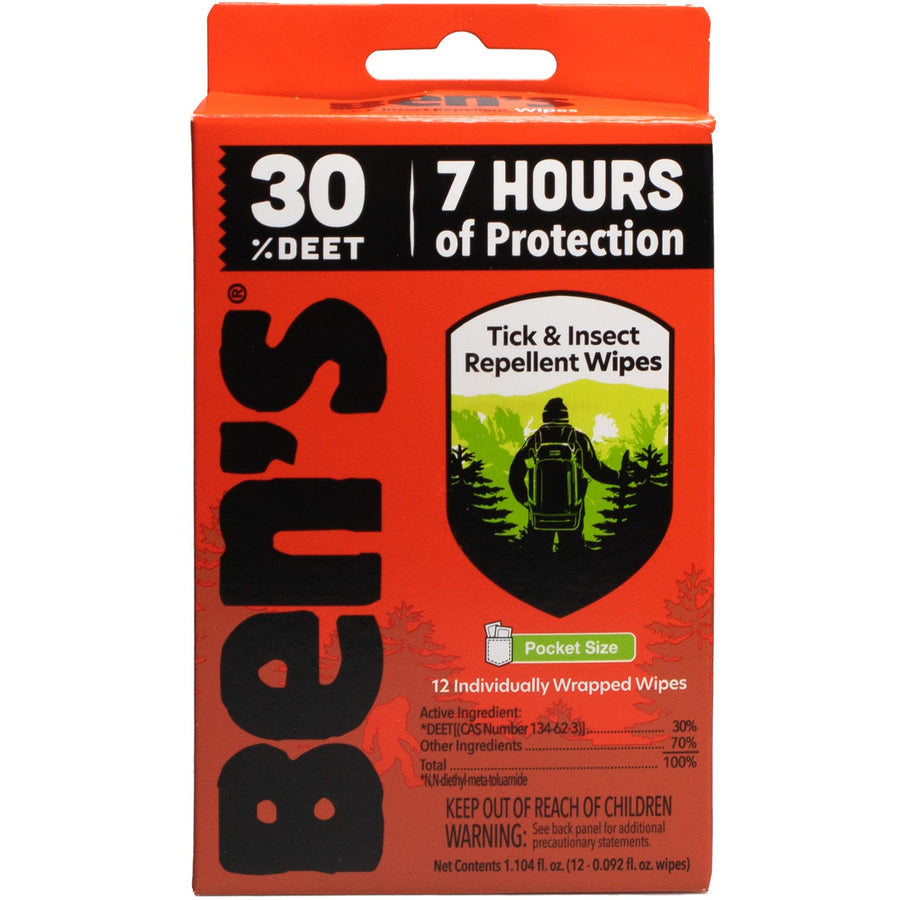 30% DEET Mosquito, Tick and Insect Repellent Wipes, 12 Count, One Color