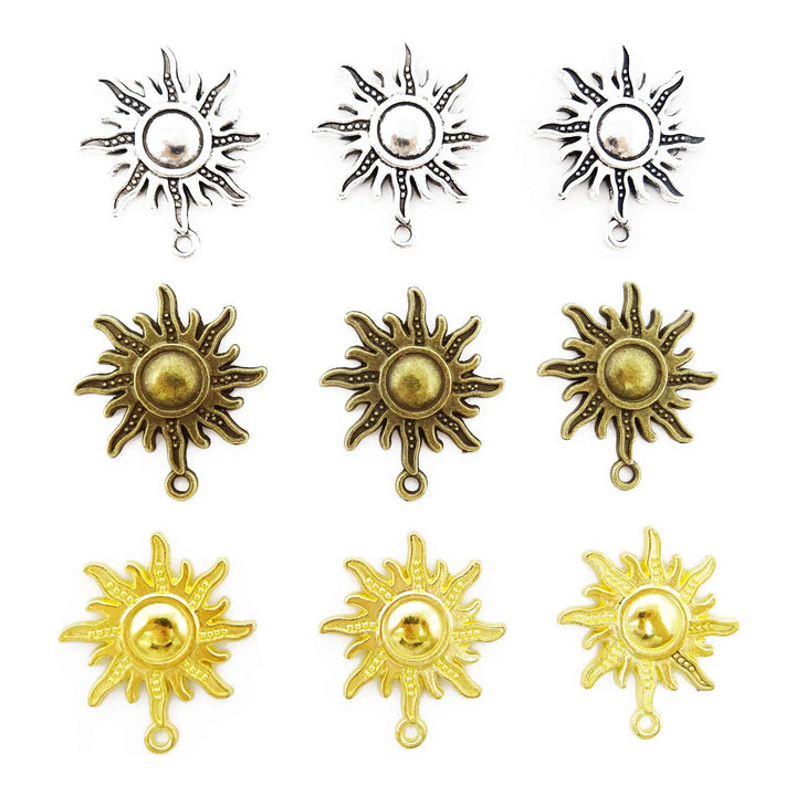 30PCS Antique Alloy Sun Charms Pendant DIY Craft Jewelry Making Accessory