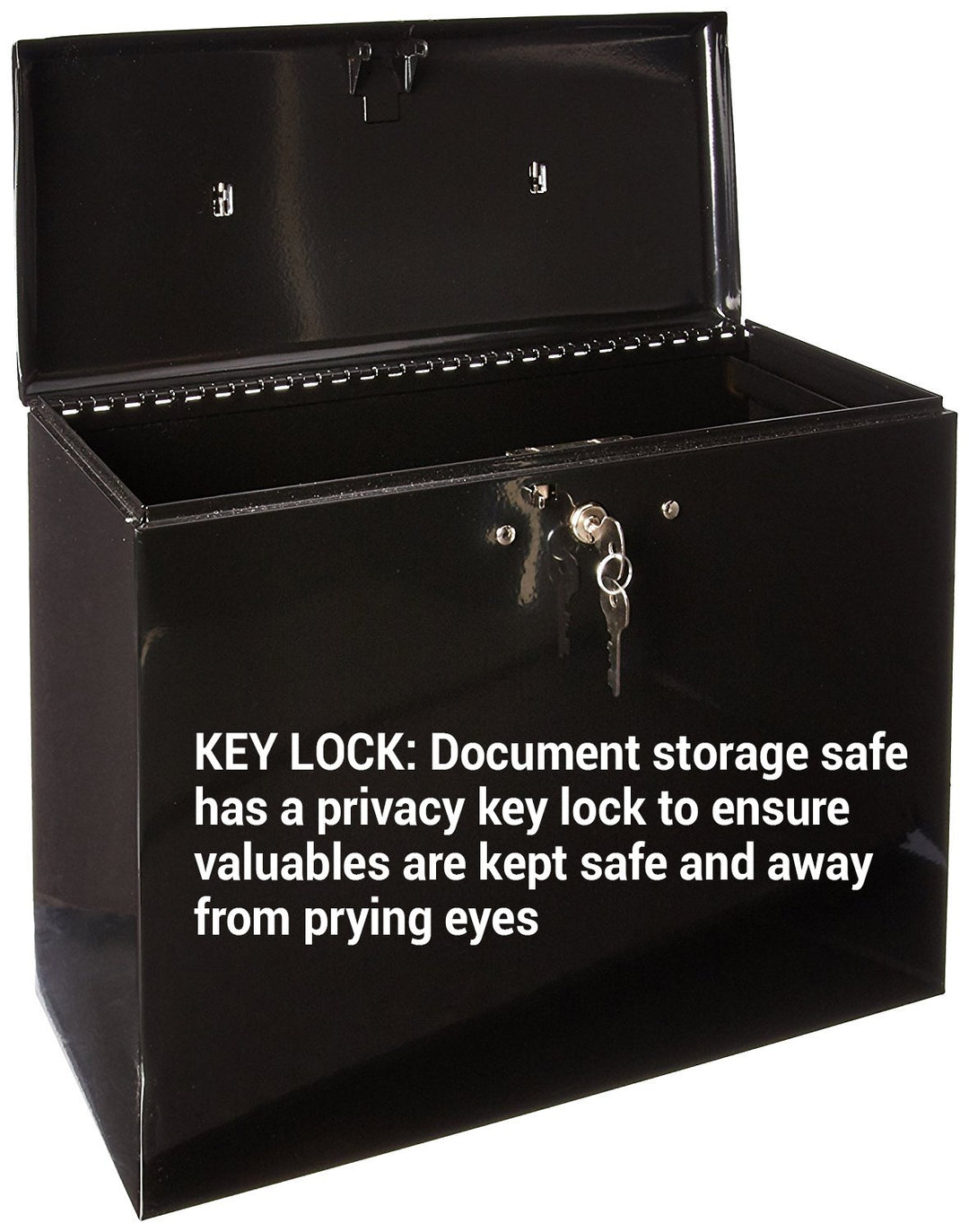 File Box with Lock, Large Locking for Documents, Steel Keys, 7148D