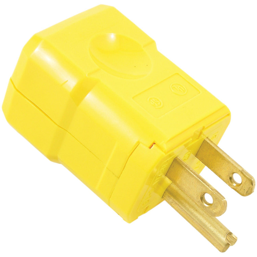 5256-VY 15 Amp, 125 Volt, Industrial Grade, Plug, Straight Blade, Grounding, Python, Yellow