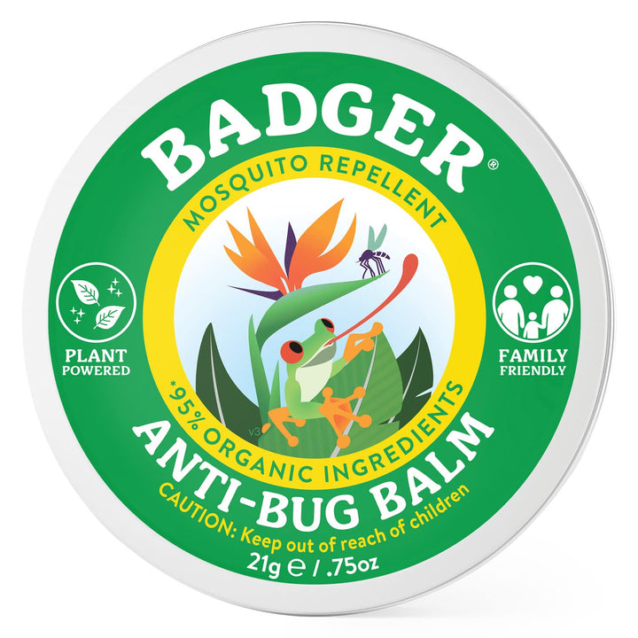 Bug Repellent, Organic Deet-Free Mosquito Repellent with Citronella & Lemongrass, Easy to Use Travel Size Camping Essential, Family Friendly Insect Repellent Balm, .75 oz Tin