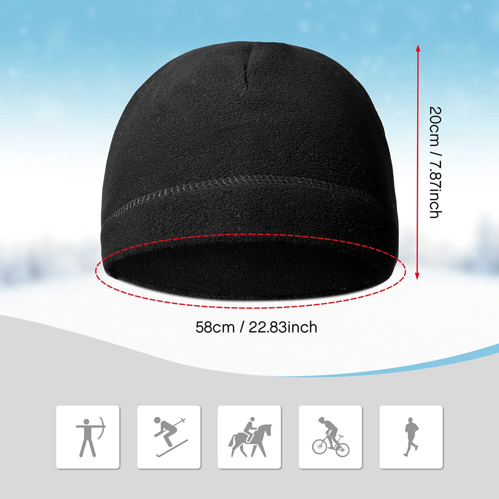 8 Pieces Fleece Hat Mens Winter Skull Cap Tactical Fleece Skull Beanie for Running Skiing Cycling Sports (Chic Style)