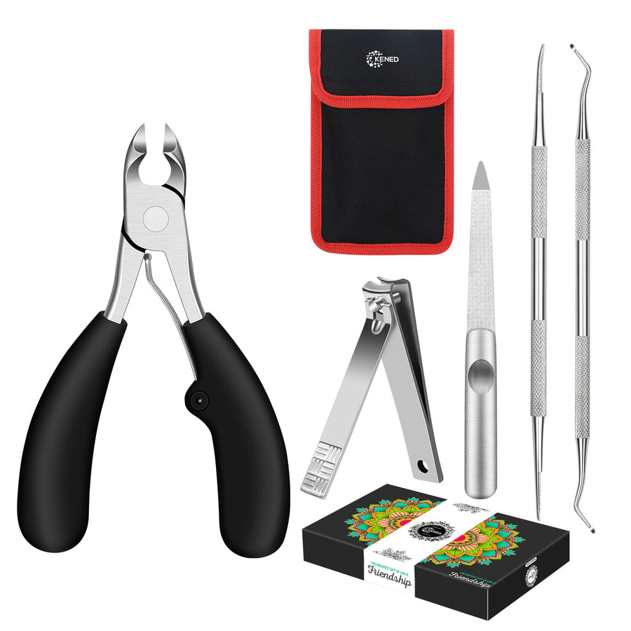 Podiatrist Toenail Cutters for Thick Nails Kit, Professional Grade Pedicure Tools with Sharp Curved Blades for Precision Trimming. Easy to Use & Effortless. Improve Various Toenail Problems.