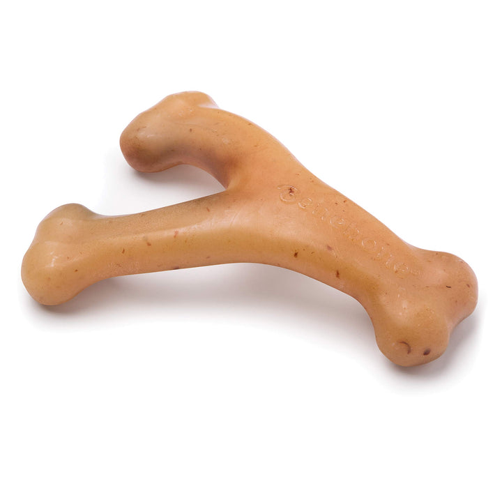 Wishbone Durable Dog Chew Toy for Aggressive Chewers, Real Chicken, Made in USA, Small, for Any breed