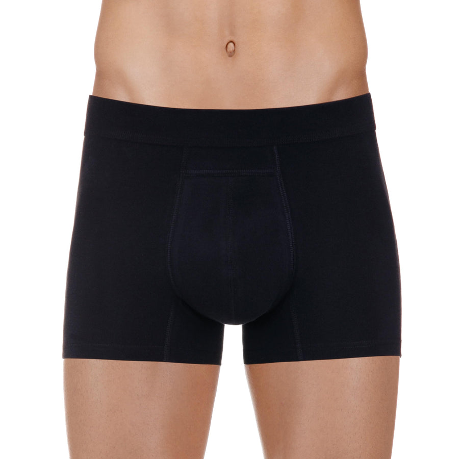 - Washable Urinary Incontinence Cotton Boxer Brief Underwear for Men with Front Absorbent Area (Medium (Pack of 1), Black)