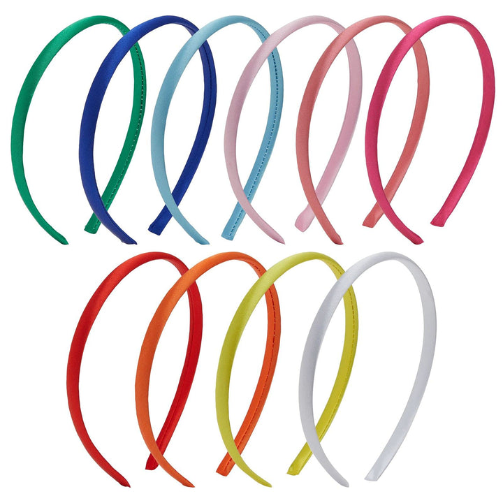 Bulk Satin Headbands, Hair Accessories for Women, Teens, Girls (10 Colors, 60 Pack)