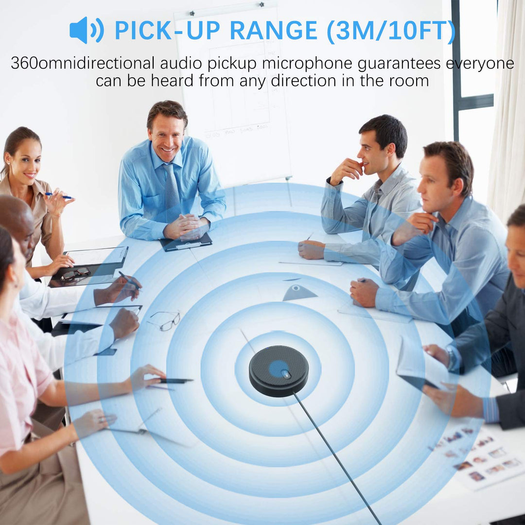 USB Conference Microphone, 360° Omnidirectional Condenser PC Microphones with Mute Plug & Play Compatible with Mac OS X Windows for Video Conference,Gaming,Chatting,Skype