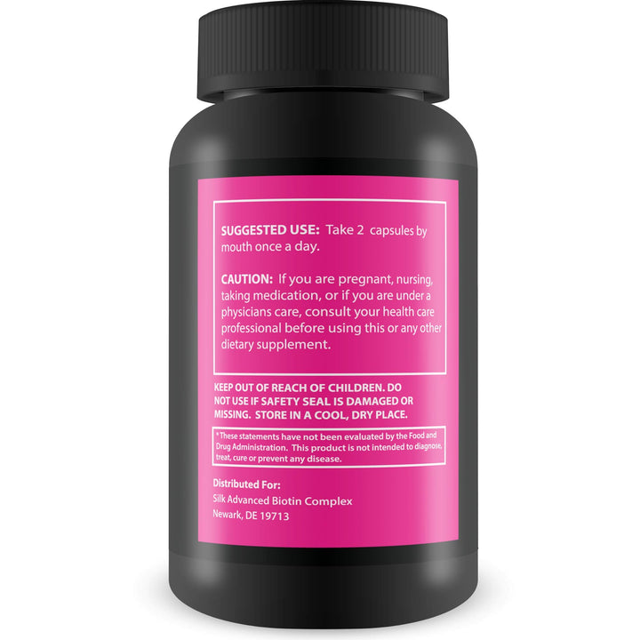 Silk Advanced Biotin Complex- Promotes Stronger, Longer, Hair-Healthier Skin- Ultimate Nail Strength