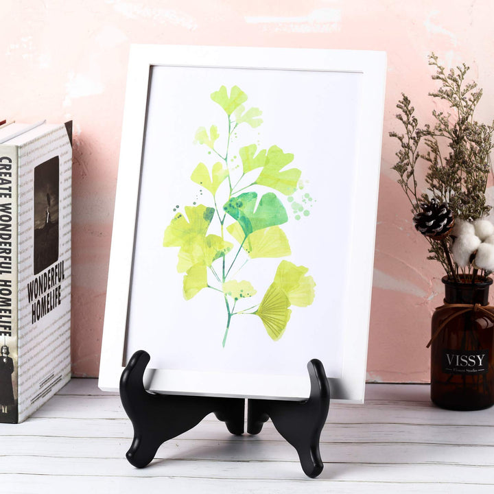 2 Packs Wooden Plate Stands for Display, Plate Holder Display Stand, Picture Frame Stand Easels, Tabletop Art Holder, Decorative Book Dish Stand (12 Inch)