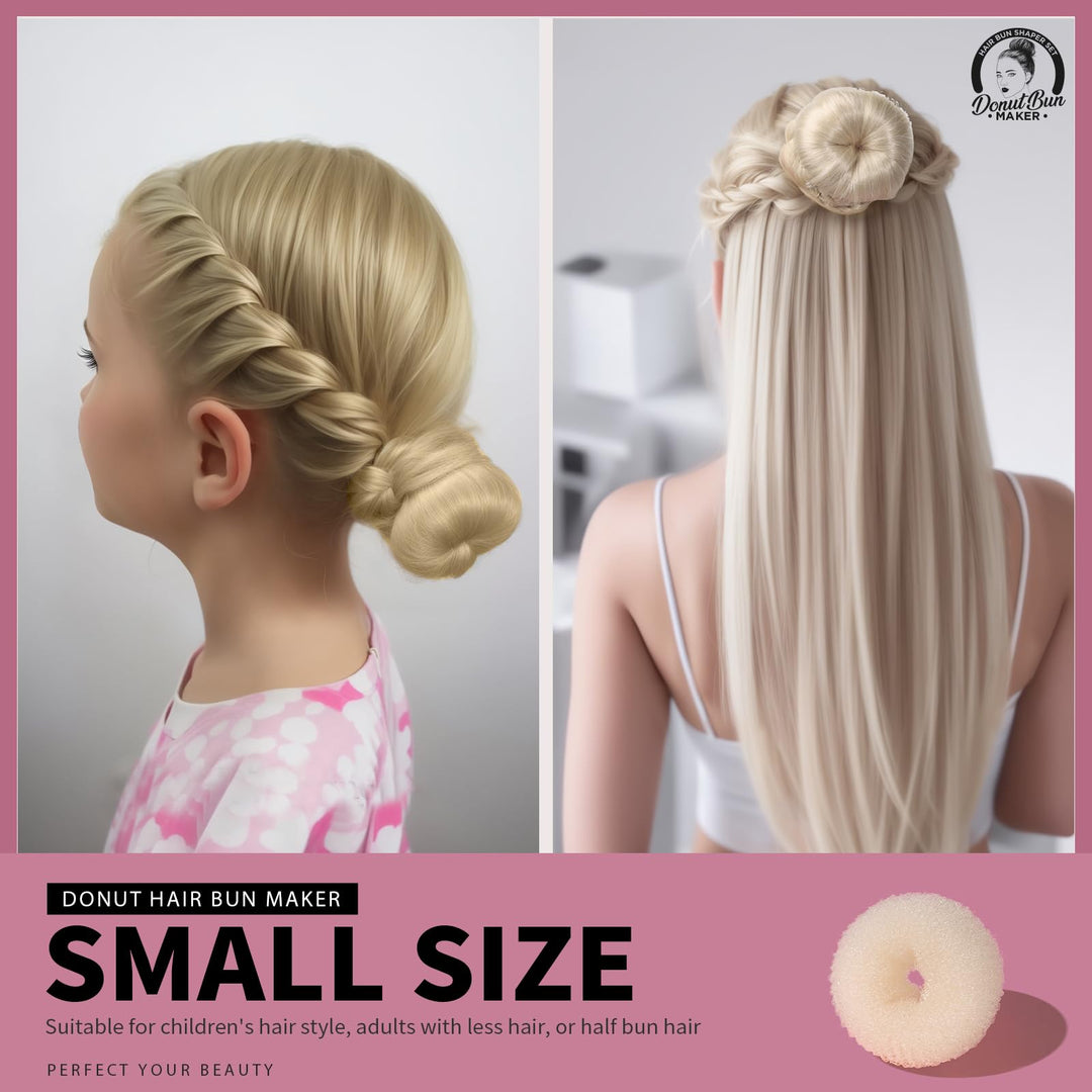 Hair Bun Shaper SetÅ’ 4 Hair Pcs Donut Bun Maker(Extra-large, Large, Medium, Small) with Large Bobby Pins Blonde 20pcs, Doughnuts Ring Styler Maker