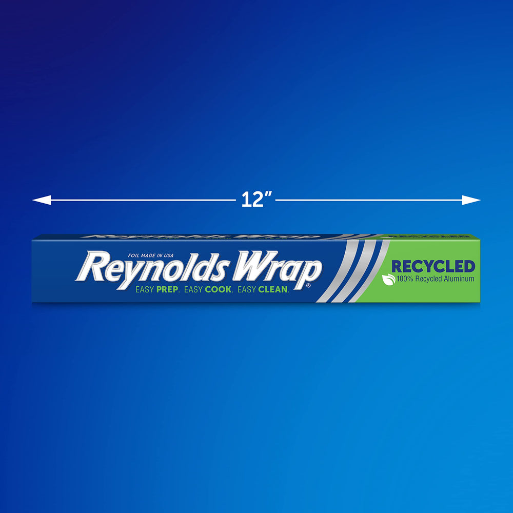 Wrap Recycled Aluminum Foil, Recycled Foil Roll, Made From 100% Recycled Materials, With Secure Easy Open and Close Tab, 200 Sq. Ft.