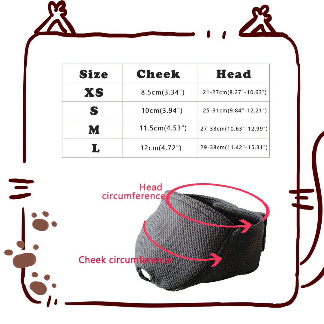 Cat Muzzle with Breathable Mesh, Cat Mouth Guard Muzzle for Prevent Biting Chewing Grooming (M,Black)