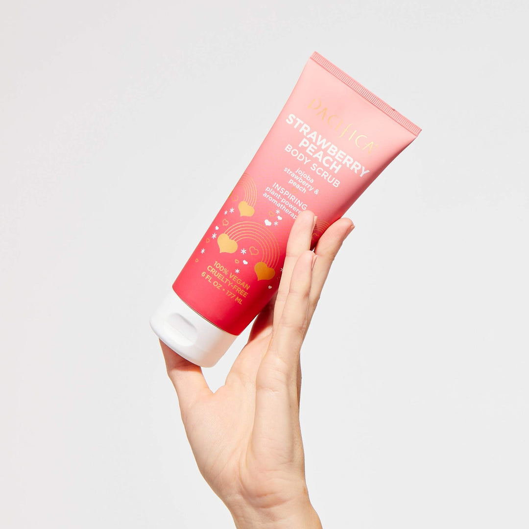 Strawberry Peach Body scrub, Pink, 6 Fl Oz