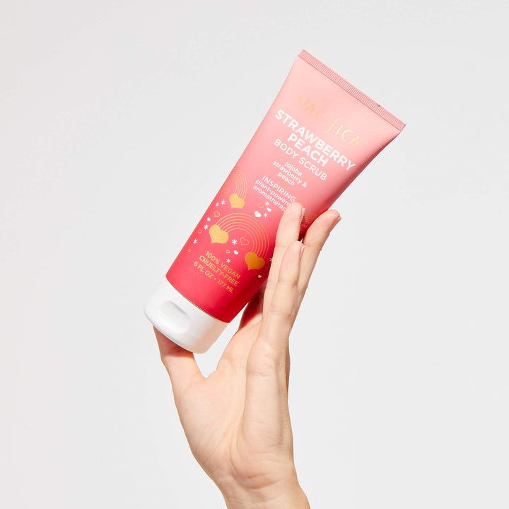 Strawberry Peach Body scrub, Pink, 6 Fl Oz