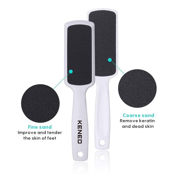 Foot Scrubber Pedicure Tools Rasp - 5 PCS Foot File Callus Remover For Feet To Remove Hard Skin - 2 X Stainless Steel Black, 3 X Plastic Blue