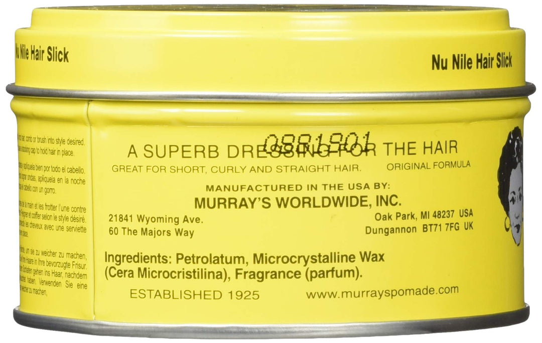 Nu Nile Hair Slick Dressing Pomade 3oz Jar
