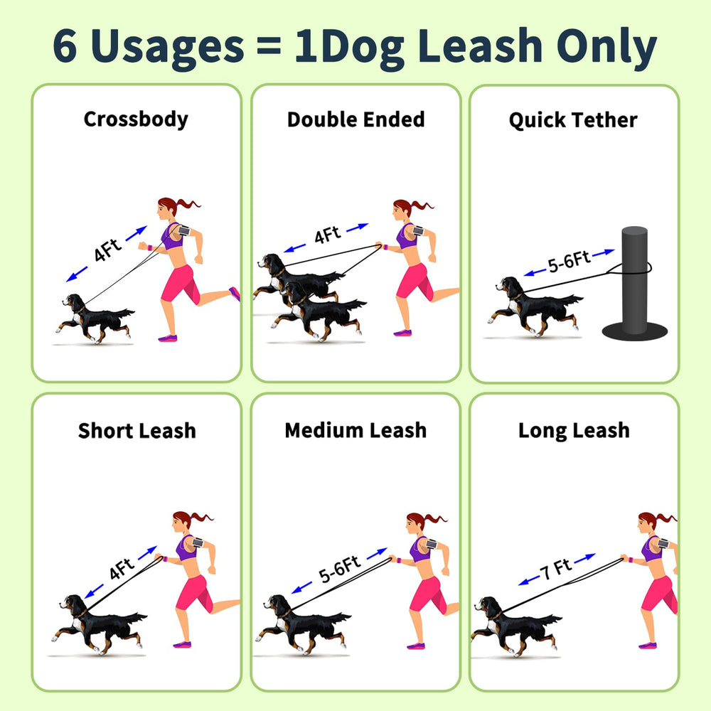 Multifunctional Leather Dog Leash 8ft Genuine Leather Leash Hands Free Dog Leash Double Ended Dog Training Leash for Small Medium Large Dogs